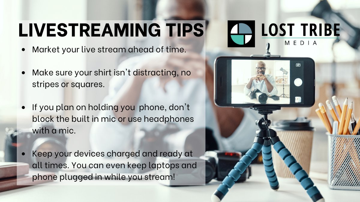 LostTribeMedia's tweet photo. Has your organization tried #livestreaming yet? Here are some more tips on best practices, especially if this is something you haven't tried before. #Livestream #Video #Tips https://t.co/9DDeyvVPp5