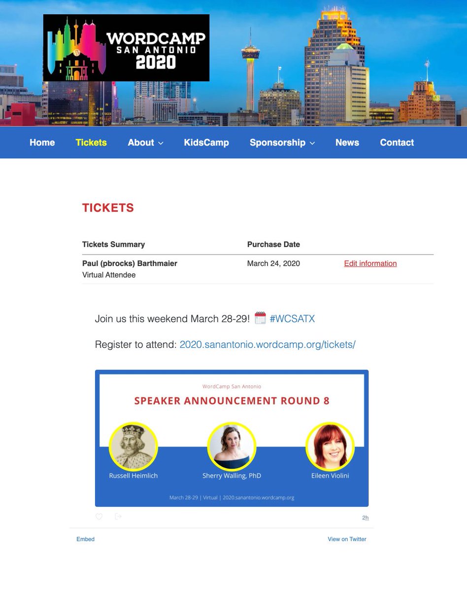 Our dear #wclanc couldn't happen, but y'all can make the fully-virtual San Antonio event with <a href="/itsjusteileen/">It's Just Eileen</a>, <a href="/earnjam/">William Earnhardt</a>, <a href="/kingkool68/">Russell Heimlich</a>, <a href="/NewYorkerLaura/">Laura Byrne</a> ,  <a href="/WordCampLanc/">WordCamp Lancaster</a>. And who doesn't love a little 2010 screenshot!?!