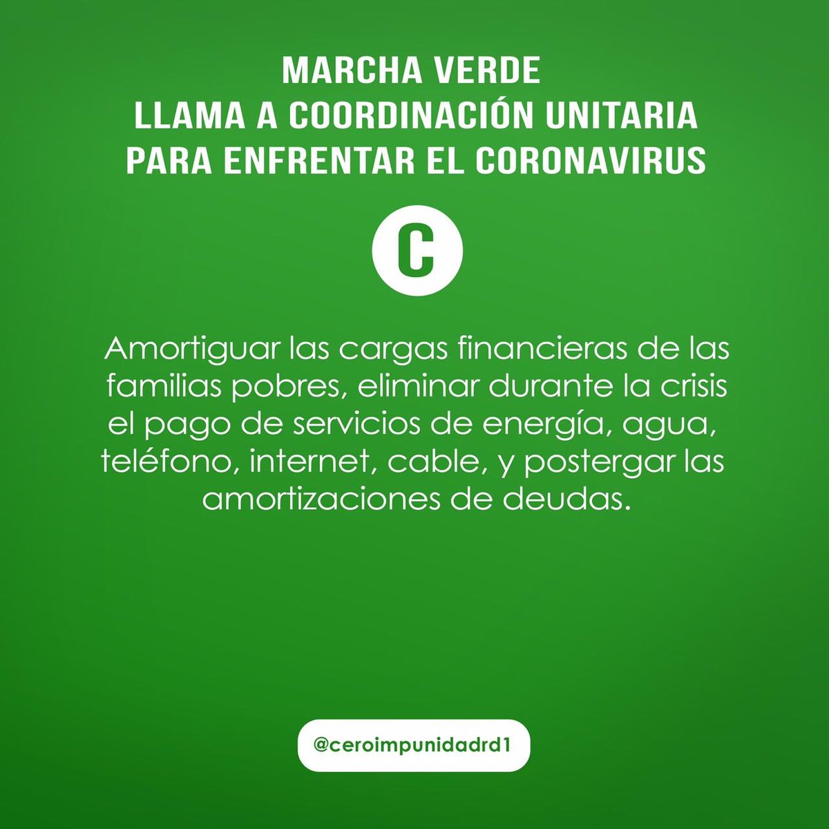CeroImpunidadRD's tweet photo. El momento nos convoca a la unidad de todas las fuerzas comprometidas con los mejores intereses de la Patria para salvar la salud del pueblo. ##CoronaVirus #CoronaVirusRD https://t.co/m1JAysnZFi