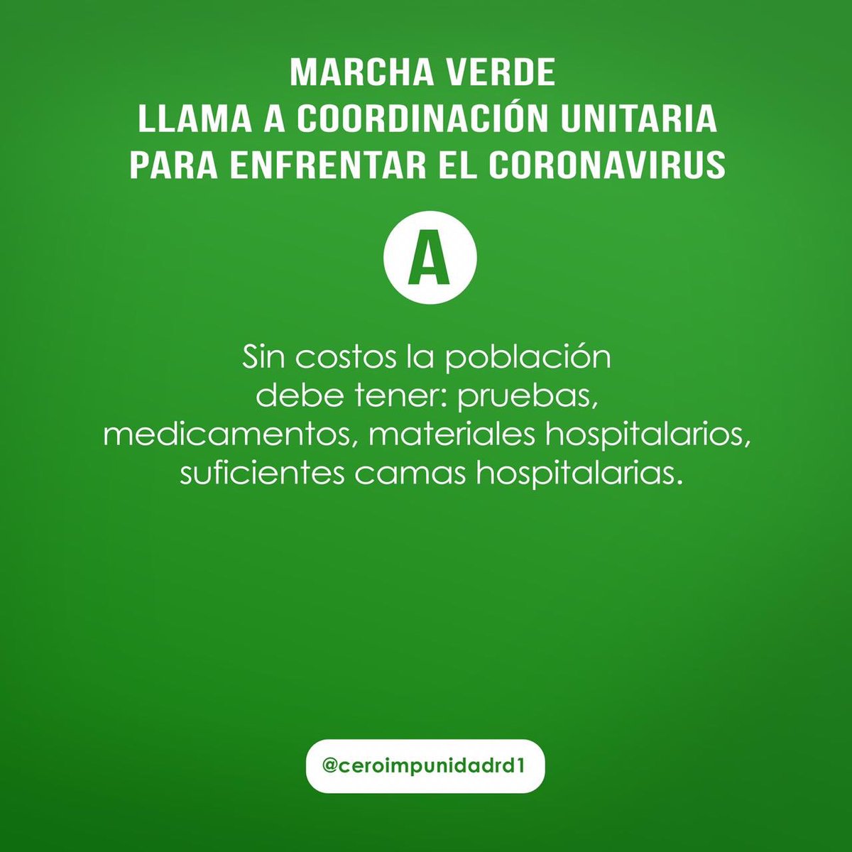 CeroImpunidadRD's tweet photo. El momento nos convoca a la unidad de todas las fuerzas comprometidas con los mejores intereses de la Patria para salvar la salud del pueblo. ##CoronaVirus #CoronaVirusRD https://t.co/m1JAysnZFi