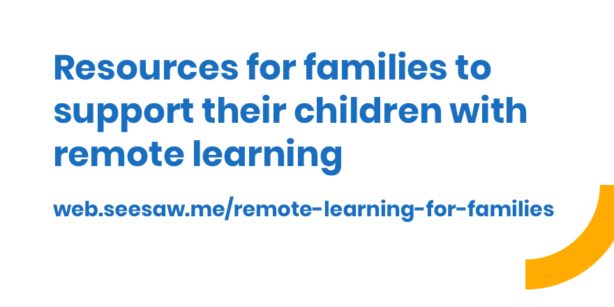 #Remotelearning is a new challenge for families! Share this link with them. They'll find:
✓ How to use Seesaw
✓ Tips for home learning
✓ #COVID19 info
✓ Free learning resources from around the web

web.seesaw.me/remote-learnin…

Spanish resources are here: web.seesaw.me/espanol