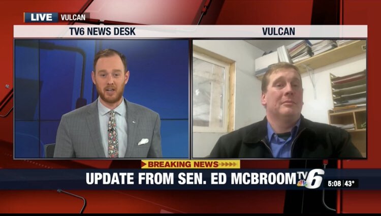 Joined <a href="/wluctv6/">TV6 & FOX UP</a>’s <a href="/andrewlacombe/">Andrew LaCombe</a> for an update on #COVID19 today. Discussions continue in Lansing on a wide range of issues, and I will continue to share updates as they come. Remember to stay calm and take necessary precautions during this situation.