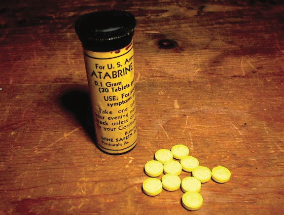 The "atabrine-like" effect referred to in the previous WWII-era U.S. military intelligence report (itself based on captured German military research documents) was a reference to the neuropsychiatric adverse effects of the drug that chloroquine largely replaced following the war.