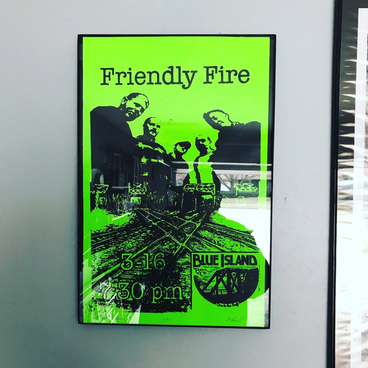 FriendlyFireChi's tweet photo. Pic sent from a fan with a little extra time to frame &amp; hang our poster on his wall - look for the silver lining wherever you can - be safe out there, FF is working on something for ya. https://t.co/6sinvvmrBh
