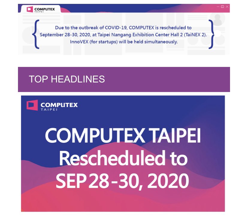 MildexOptical's tweet photo. #Computex has announced to reschedule the expo to SEP 28-30, 2020 considering the COVID-19 outbreak. #Mildex will keep protecting all staff health and look forward to meet you soon in #Taiwan.

#computex2020 #touchpanelmanufacturer #keepsafe #Keephealthy https://t.co/ERSWuojaMz