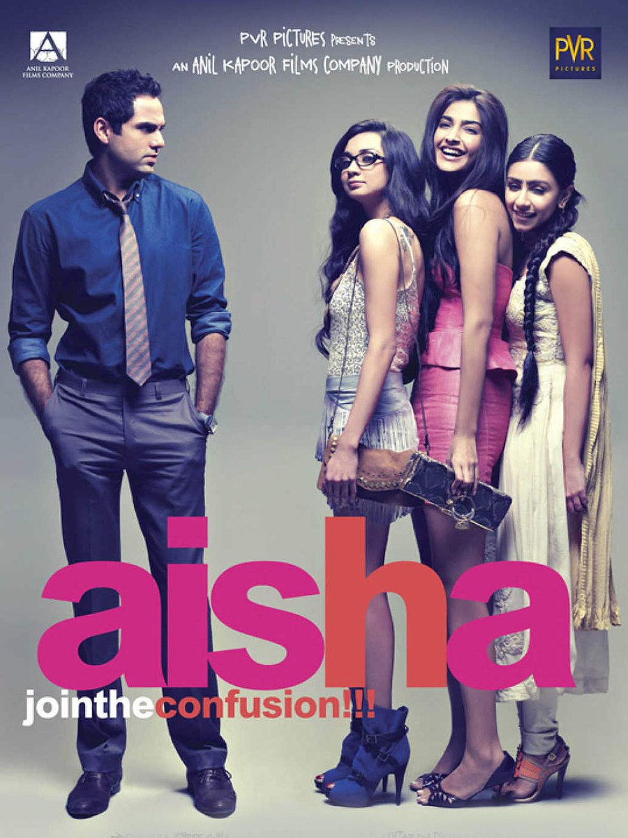 52nd Bollywood film:  #Aisha Loosely based on Jane Austen's Emma, this chick flick was mildly entertaining but failed to really leave a mark on the viewer. Okay as a one time watch though, and I think some reviews have been too harsh with it.