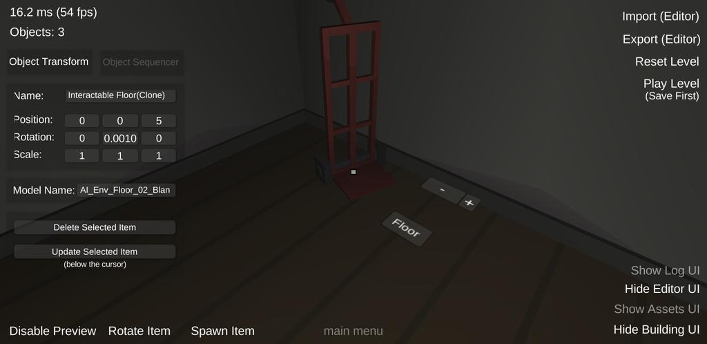OfficalHarleyGS's tweet photo. A screenshot from project_escape's level creator!

Including in-game transform manipulation, item spawning, level importing / exporting, and even item sequencing (to be shown in the future)

#gamedev #madewithunity #android #steam https://t.co/2sXETkHgUB