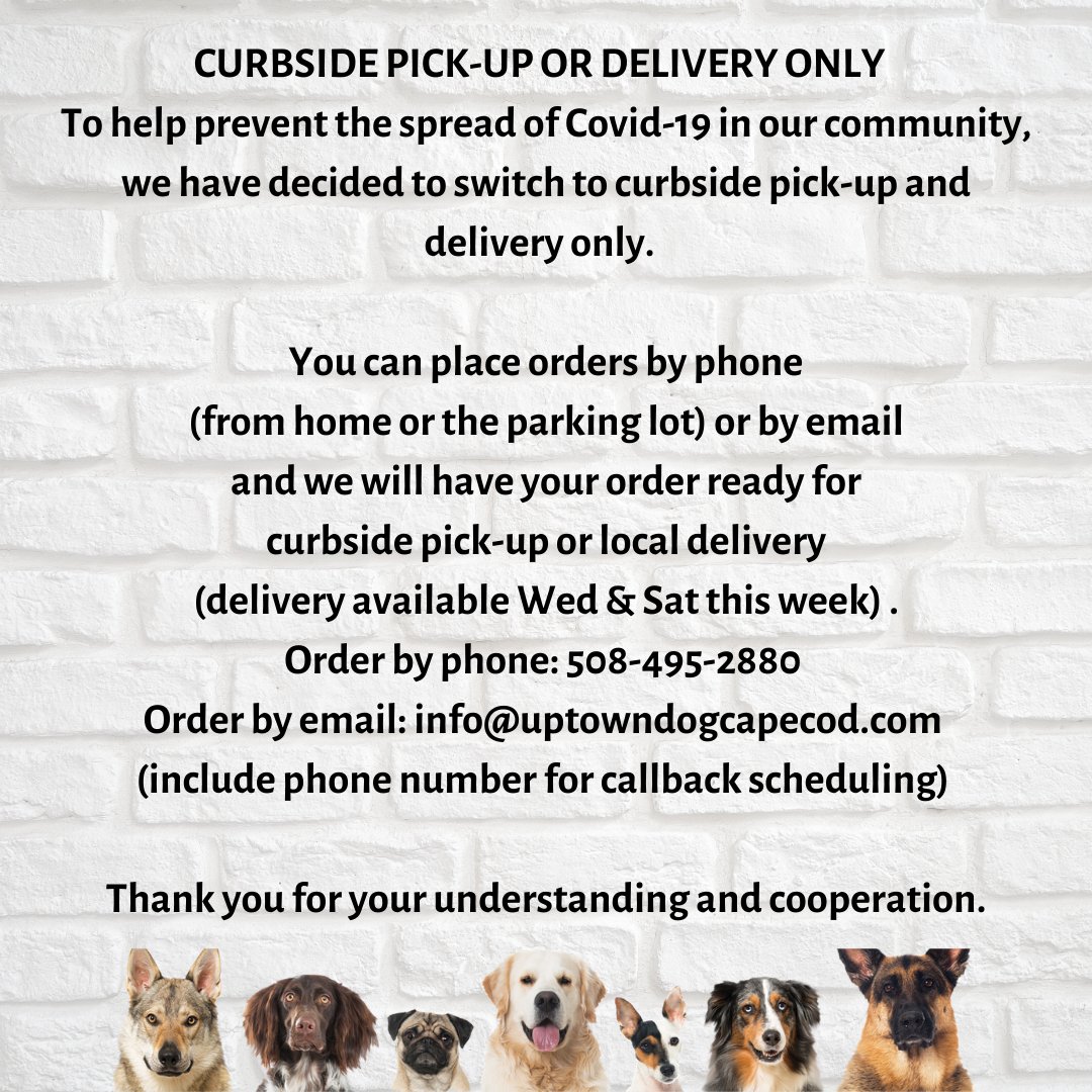 Important Message From Uptown Dog Cape Cod conta.cc/3ahPfBX