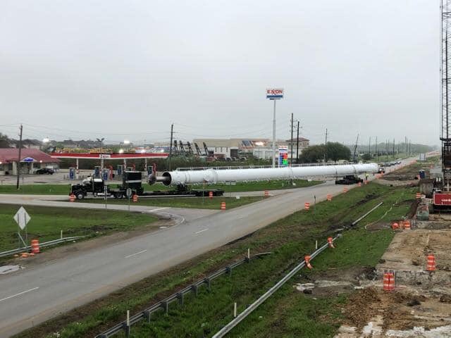 Moved this 227’6” flare stack over the weekend from Baytown to Mont Belvieu. Job well done!!! #Trucking #heavyhaul