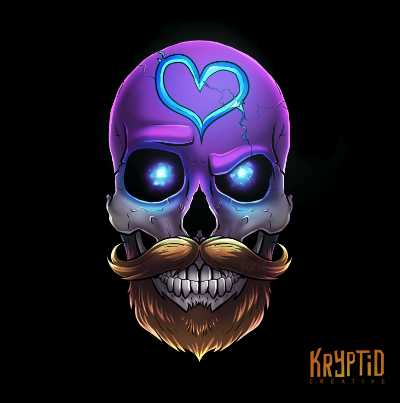 kryptidcreative's tweet image. Here's something made on stream yesterday! Loving the full-time freelance life, not gonna lie... I get to work with you EPIC fuckers out there!

Illustration for the awesome @craniodad