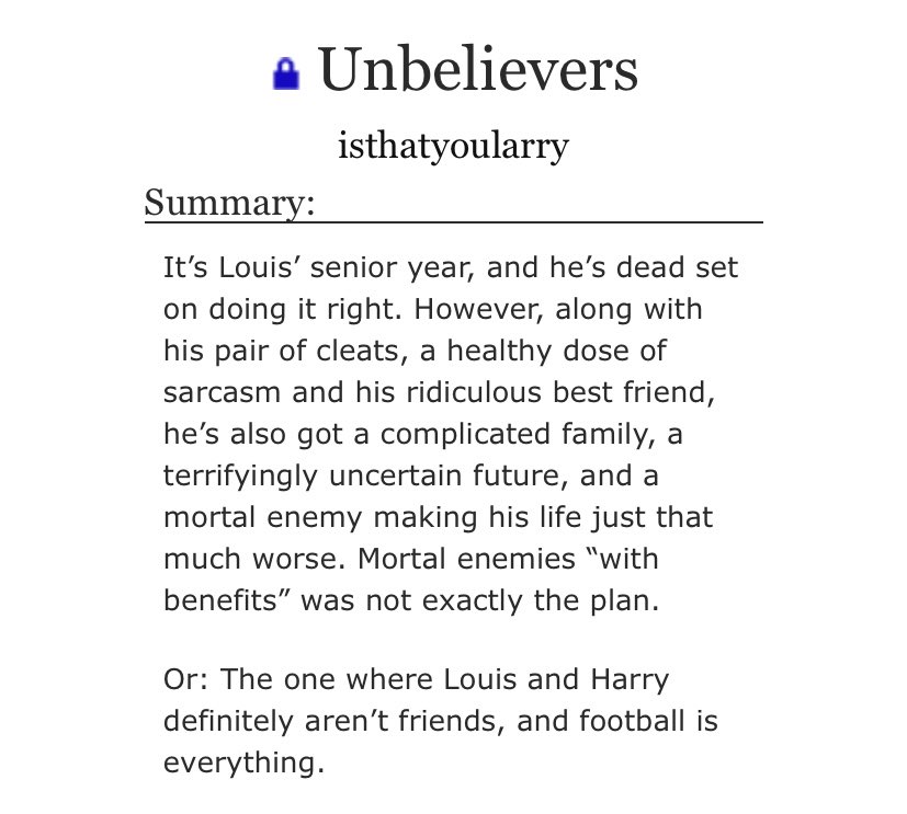 march 24  u n b e l i e v e r s | isthatyoularry “Why don’t you take the homophobic piece of shit language you just threw at my boy and shove it up your fucking arse?”He turns around. Harry stops him.“What?”“You called me your boy.” https://archiveofourown.org/works/3592992/chapters/7924602