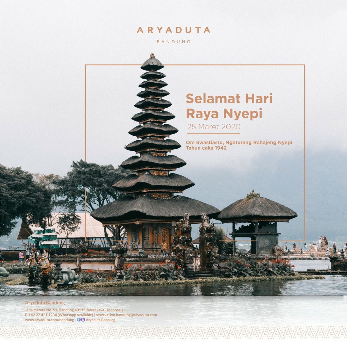 Semoga dalam keheningan sepi, semoga kita dapat merenungkan untuk menemukan jati diri supaya dapat melangkah lebih baik dalam perjalanan hidup ke depan bukan sekedar kata-kata bijak semata, “Selamat menjalankan Catur Brata Penyepian, Tahun Baru Saka 1942.”