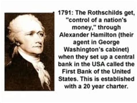 modeled on the bank of England. Congress backed into a corner by War obligations and forced to do business with the bankers gives in. Immediately following the constitution, Alexander Hamilton is already working on the next stages of a central bank..