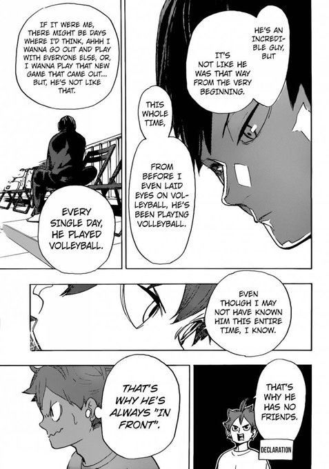 "Even though I may not have known him this entire time, I know"

YES YOU KNOW?? Hinata knows kageyama so well I cannot ? 