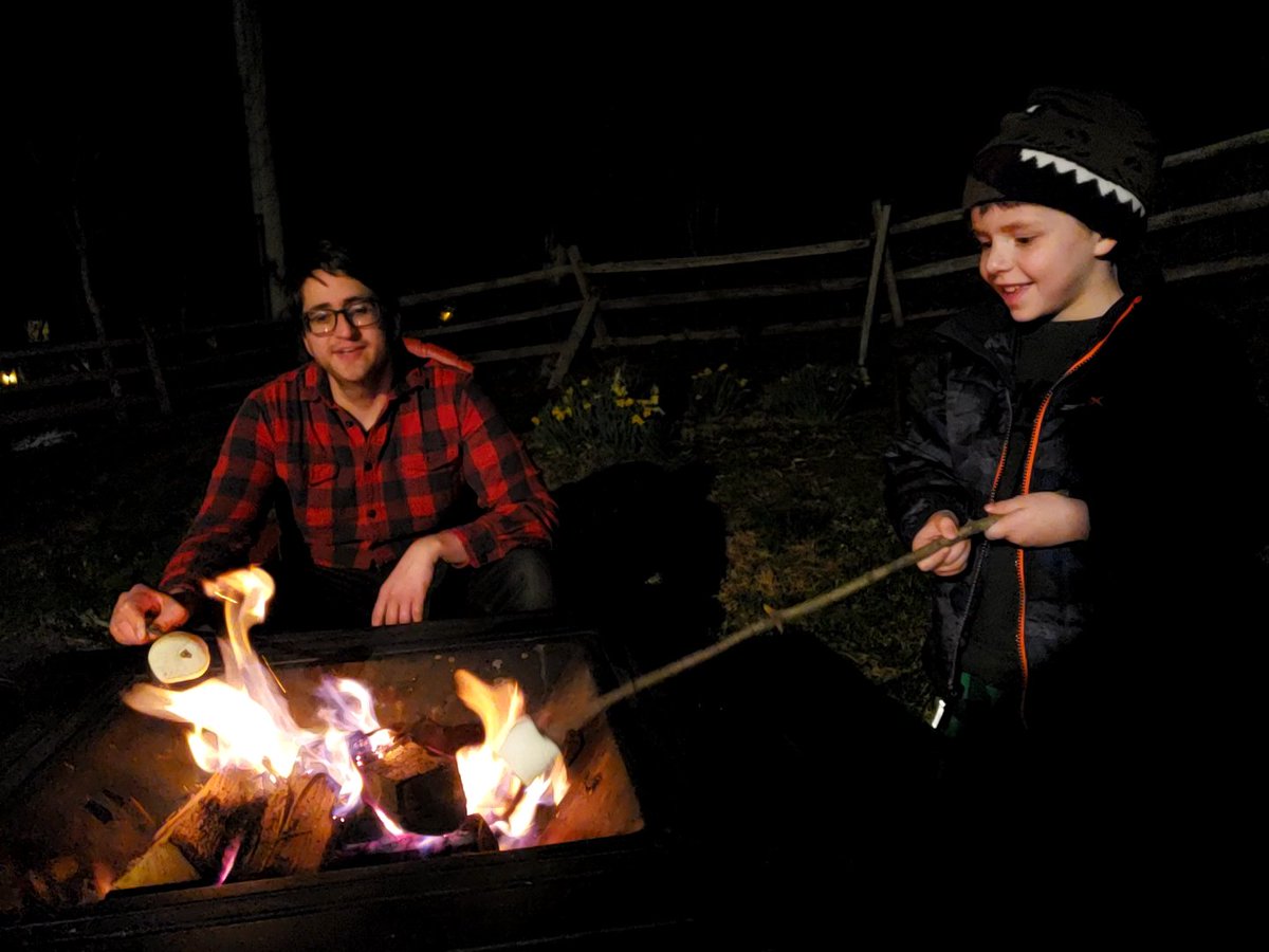 CKing3459's tweet photo. Liam Vitale making his new favorite treat! Roasting marshmallows over the fire for s'mores 😋 #WDPumaPride #PumaPride @Willow_Dale_ES https://t.co/Ioth0Gvfxp