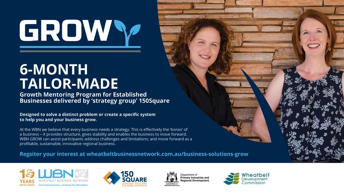 Invest in a 6 month Growth Mentoring Program with a !:1 Mentor for you and your business.
Register your interest at:
ow.ly/UMr250yzyZi