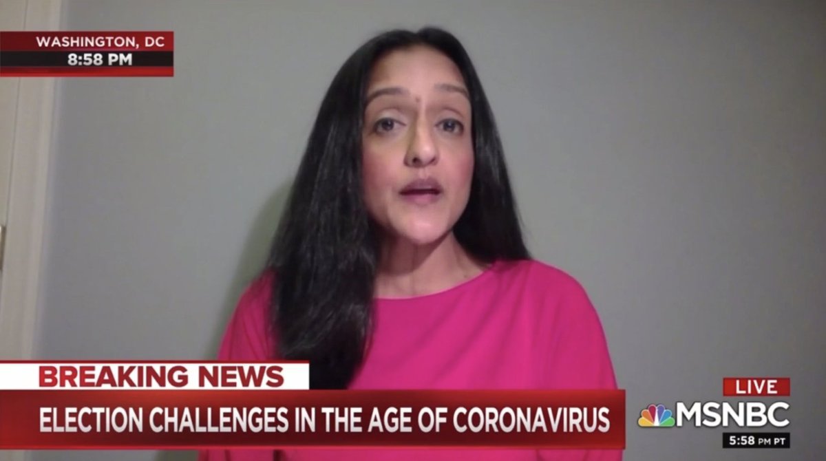 Screenshot of Vanita Gupta appearing on All in with Chris Hayes on MSNBC.