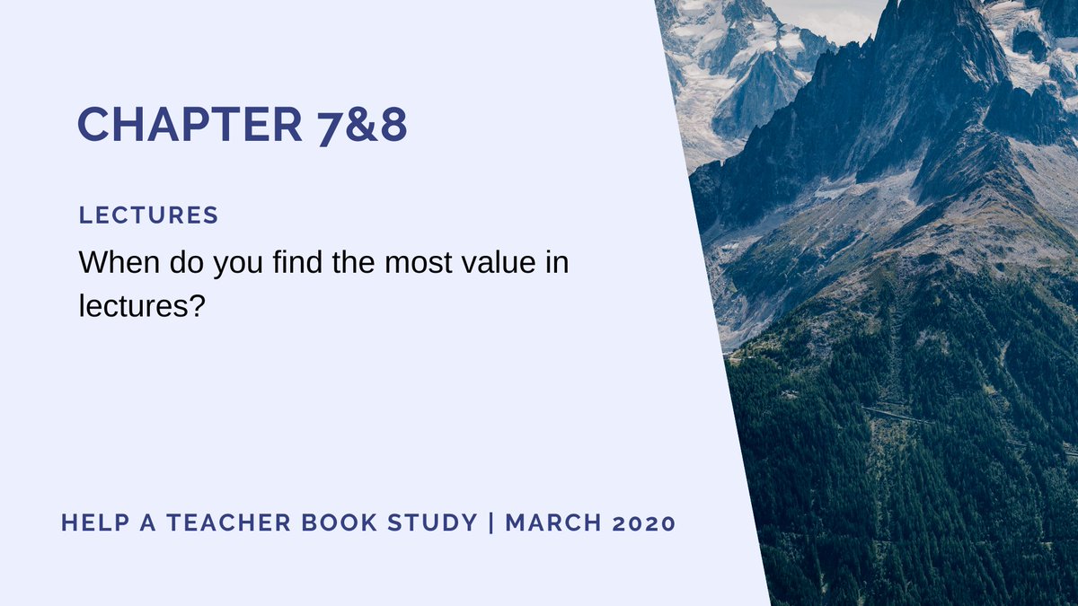 HelpATeacher's tweet photo. Happy Tuesday #HATBookStudy. Let's dive into chapter 7 of #EPICClassroom. When do you find the most value in lectures? @TrevorMuir #PLC https://t.co/IB23TKNErl