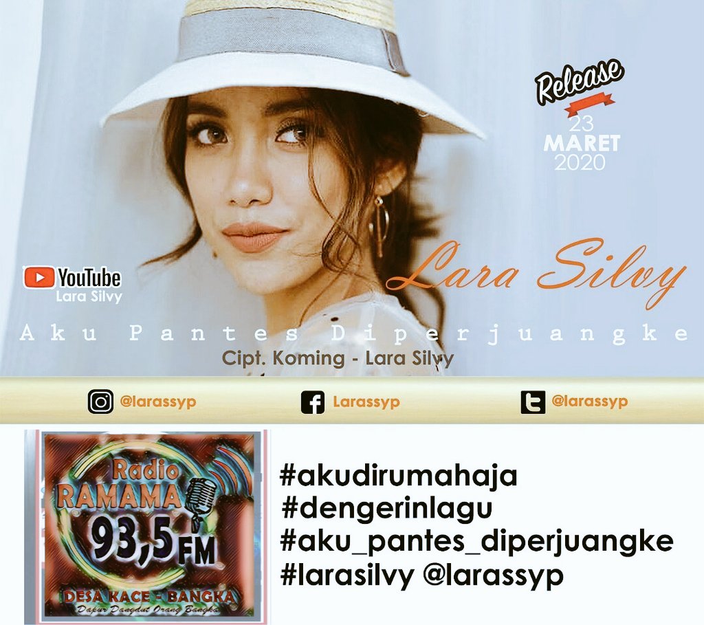 ramamafm's tweet photo. #RamamFM play @larassyp - Aku Pantes Di Perjuangke 

#dapurdangdutorangbangka 
#akudirumahaja #DengerinLagu 

Host : Indra Ahayy

@aWe_Radiopromo https://t.co/eWrbK2fTTw