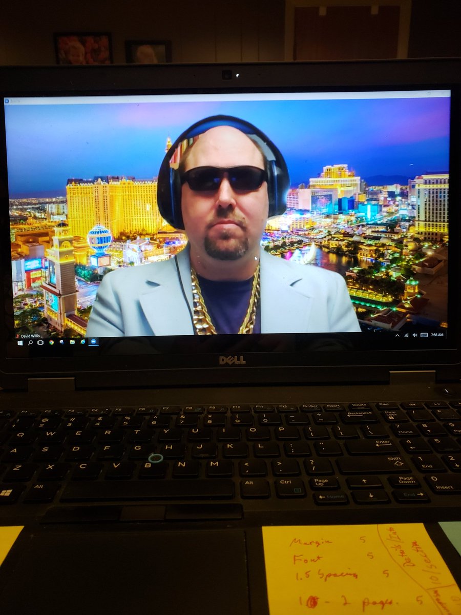 the1davidwillis's tweet photo. When your morning zoom group has a contest for creative background, you put on your Vegas DJ outfit and join in...
#EmCeeDeltaT
#OffDaChain
#CrushinIt https://t.co/nGJvGnf1xS