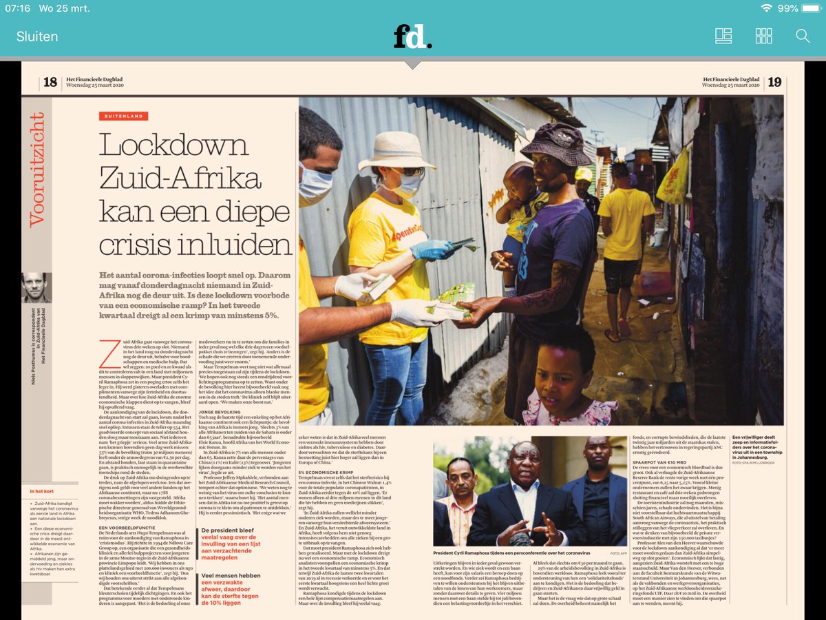 Mijn vriend <a href="/HugoTempelman/">Hugo Tempelman</a> ziet enorme aantallen slachtoffers van Corona aankomen in ZA. Hij kan het weten, want werkt al 25 jaar in de townships. Blij dat we <a href="/ndlovucaregroup/">Ndlovu Care Group</a> al 20 jaar ondersteunen met <a href="/TjommieFnd/">Tjommie</a> Jouw steun is van harte welkom!