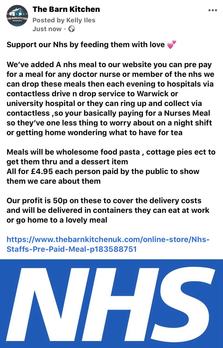 Help us to feed the doctors &amp; nurses of our nhs so they don’t need to worry about food <a href="/bbcmtd/">BBC Midlands</a> <a href="/BBCCWR/">BBC Coventry & Warwickshire</a> @FoodCov <a href="/Covhour/">#COVHOUR</a>