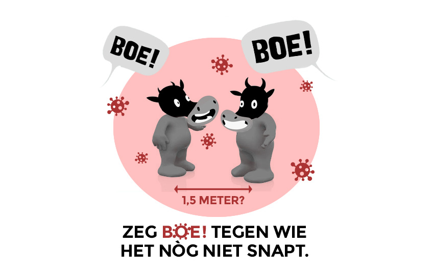 Wees geen kalf, doe gewoon anderhalf #SocialDistance #blijfthuis #BOE