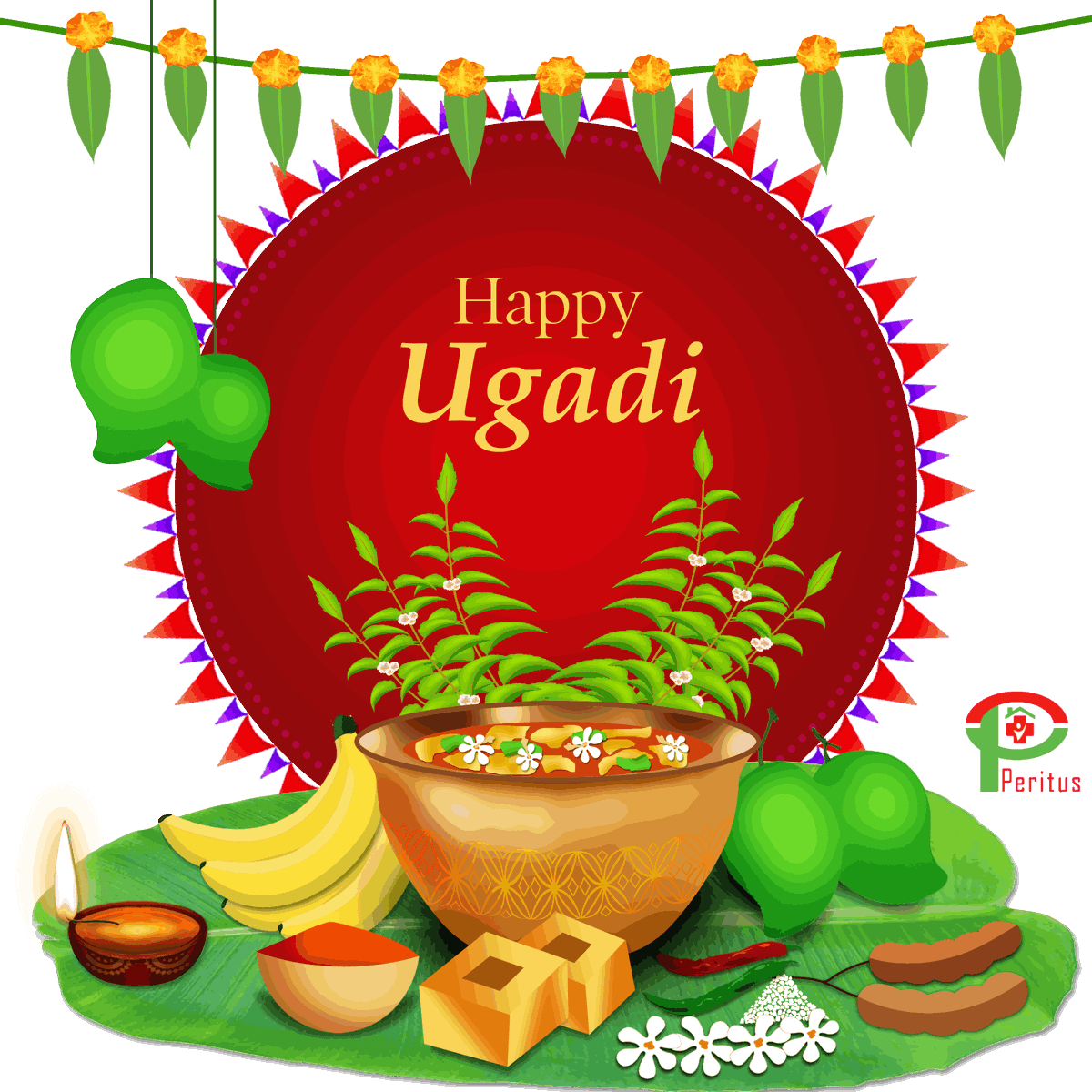 PeritusHCare's tweet photo. #Peritus : Wishing a very #HappyUgadi to everyone celebrating! May this Ugadi bring you happiness and good luck and find you in #GoodHealth. 
#Ugadi2020 
Lets fight this dangerous #CORONA virus by staying at home and celebrate the festival.
#homevisitdoctor #Doctoroncall https://t.co/wSvlo3qL7q