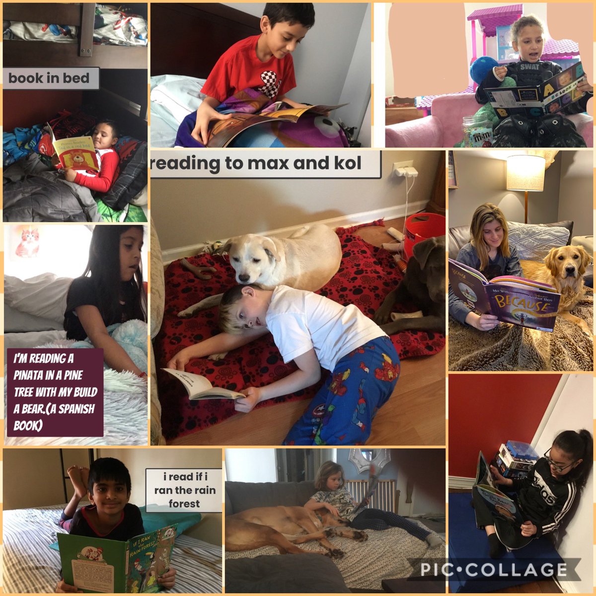 MrsFallucca's tweet photo. No school? No problem! We ❤️ reading no matter where we are! #ECJJaguars #ccsd93 #remotelearning #readersgonnaread https://t.co/SizlNH6ss5
