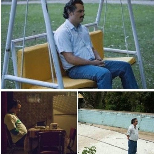 kellythelatina's tweet photo. This Coronavirus has me feeling like Pablo at work 😶🙃😂 Anyone else feeling the same??? #PabloEscobarMemeChallenge #PabloEscobarMeme #PabloChallenge #SadPablo #AlonePablo #CoronaVirusMemes https://t.co/TpLub5ieeg