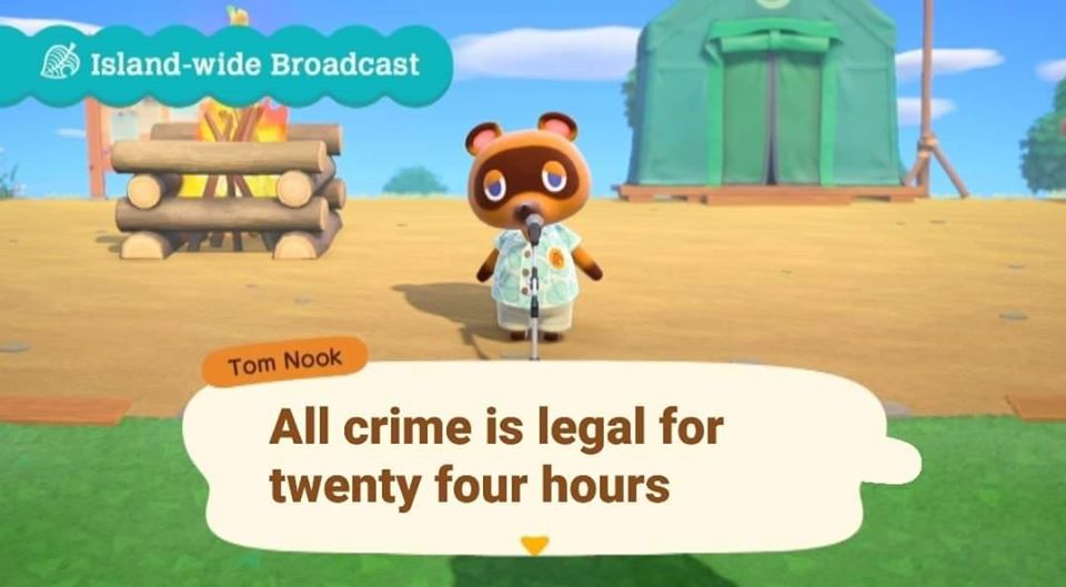 Halolz's tweet photo. Tom Nook presents, The Purge. 
https://t.co/U1o01ZXwwr https://t.co/XZBYsPMGQa
