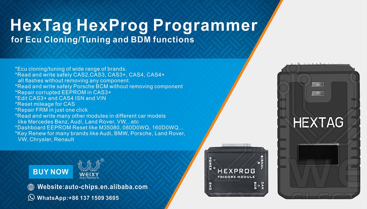 Weixinye2's tweet image. HexTag HexProg Programmer Tool
auto-chips.en.alibaba.com/productgroupli…
#bmwprogramming #ecucloning #ecutuning #bmwprograming #audiprogramming #mileagereset #eepromprogramer #carprogramming #automotiveprogramming
#automotivediagnostic #automotivediag #automotivediagnostics #cardiagnostic