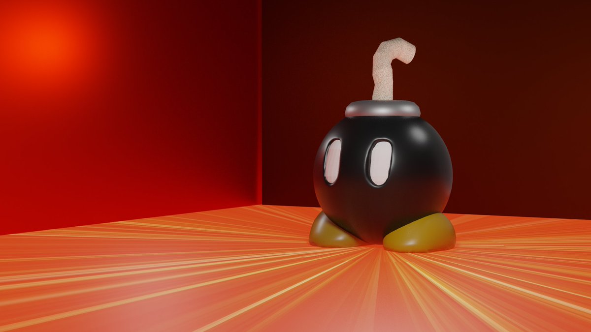 xnamaru's tweet photo. More time diving into 3D stuff in Blender. 
Here's a Bob-omb.

#Nintendo #3dart #stilllearning #supermario #blender https://t.co/KloMsLvmvF
