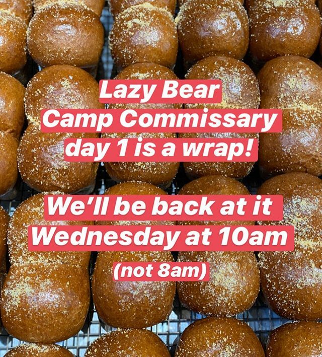 lazybearsf's tweet photo. Thank you! We’ll be back tomorrow at 10am (not 8am) with mostly the same menu — we’ll post it here tomorrow morning. Thanks to everyone who came out to support us, and a huge thank you to our team for making it happen. See you tomorrow! https://t.co/Itnk0bul5K https://t.co/5ymyEhQl0t