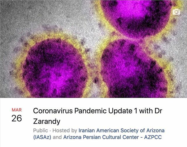 IASAzORG's tweet image. Dr Zarandy will be giving a virtual talk on his findings and latest information on COVID19 pandemic.

This will be a video meeting via Google Hangouts Meet. You will also be able to access the meeting via phone.

This talk will be in Persian and followed… ift.tt/2wpaMKB