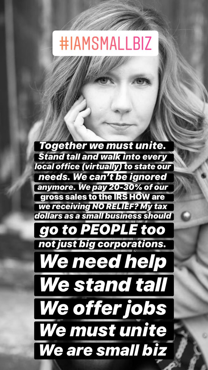 Carly_Fuller's tweet photo. #IAMSMALLBIZ 
We need help
We stand tall
We offer jobs
We must unite
We are small biz
@ChrisVanHollen @GovLarryHogan @Call_Me_Dutch https://t.co/8x7i88Fwhn