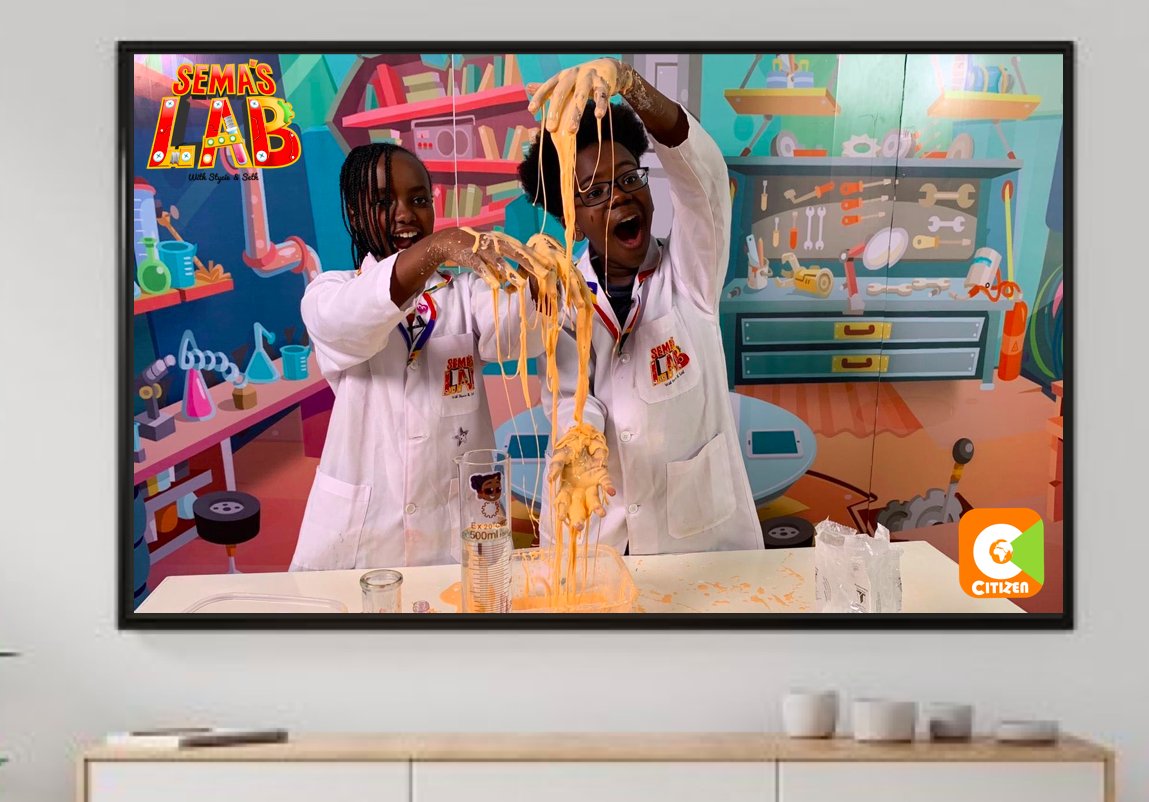 SuperSemaWorld's tweet image. Watch Sema&apos;s Lab this morning on @citizentvkenya. Millions of children who are currently at home can keep on learning &amp;amp; have fun as they watch Stycie &amp;amp; Seth perform #STEM experiments and DIY crafts.#SemasLab #SuperSema