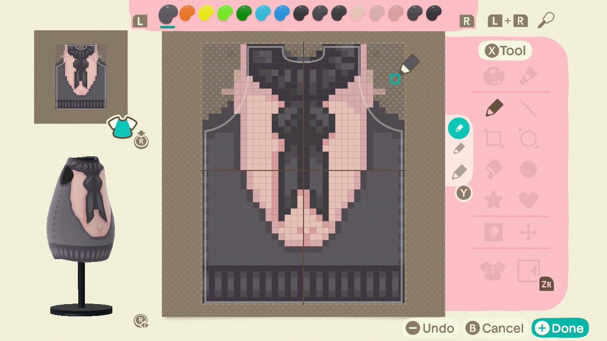 witchpepper's tweet image. is the virgin killer sweater meme dead yet? anyway, I&apos;m too afraid to turn this into a code, hope the pattern helps anyone! #ACNH #ACNHDesign #acnhpattern (nsfw?)