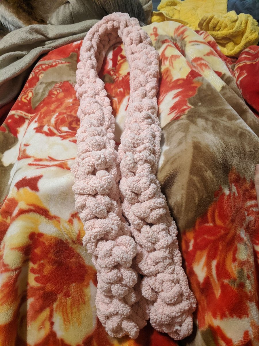 $20+shipping ~ baby-pink scarfMachine-washable, extra-plush acrylic yarn.Should be a natural length for anyone 5"8 or below.