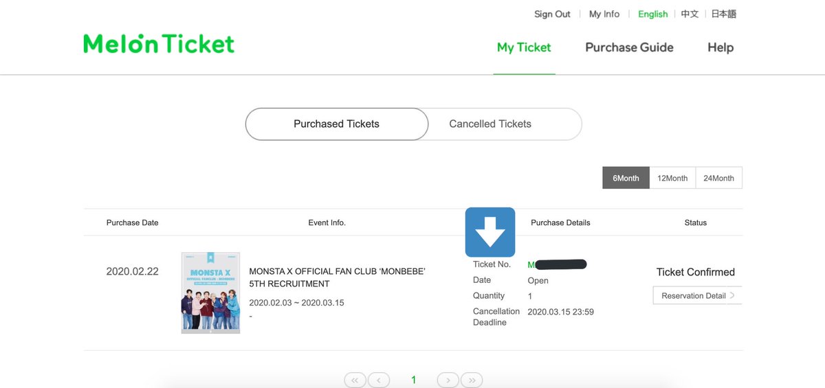 1. Melon ticket reservation number. Log onto melon ticket and find your melon reservation number (pics 2 and 3). The reservation number is located next to "Ticket Number" and starts with an "M"Click reservation detail to see your full name and birthday.