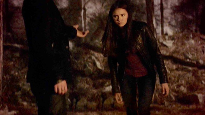 In S2, Elena willingly walks to her death with the determination to save all her loved ones. She lets Klaus kill her in the ritual, she sacrifices herself so no one else has to die.
