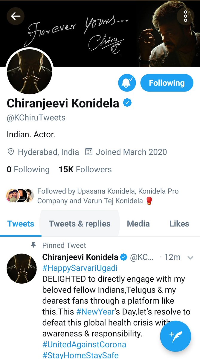 Megastar Chiranjeevi (@chirufanclub) on Twitter photo 15K+ followers more to come
Follow our boss here - <a href="/KChiruTweets/">Chiranjeevi Konidela</a>
#WelcomeMegaStarToSM 15K+ followers more to come
Follow our boss here - <a href="/KChiruTweets/">Chiranjeevi Konidela</a>
#WelcomeMegaStarToSM