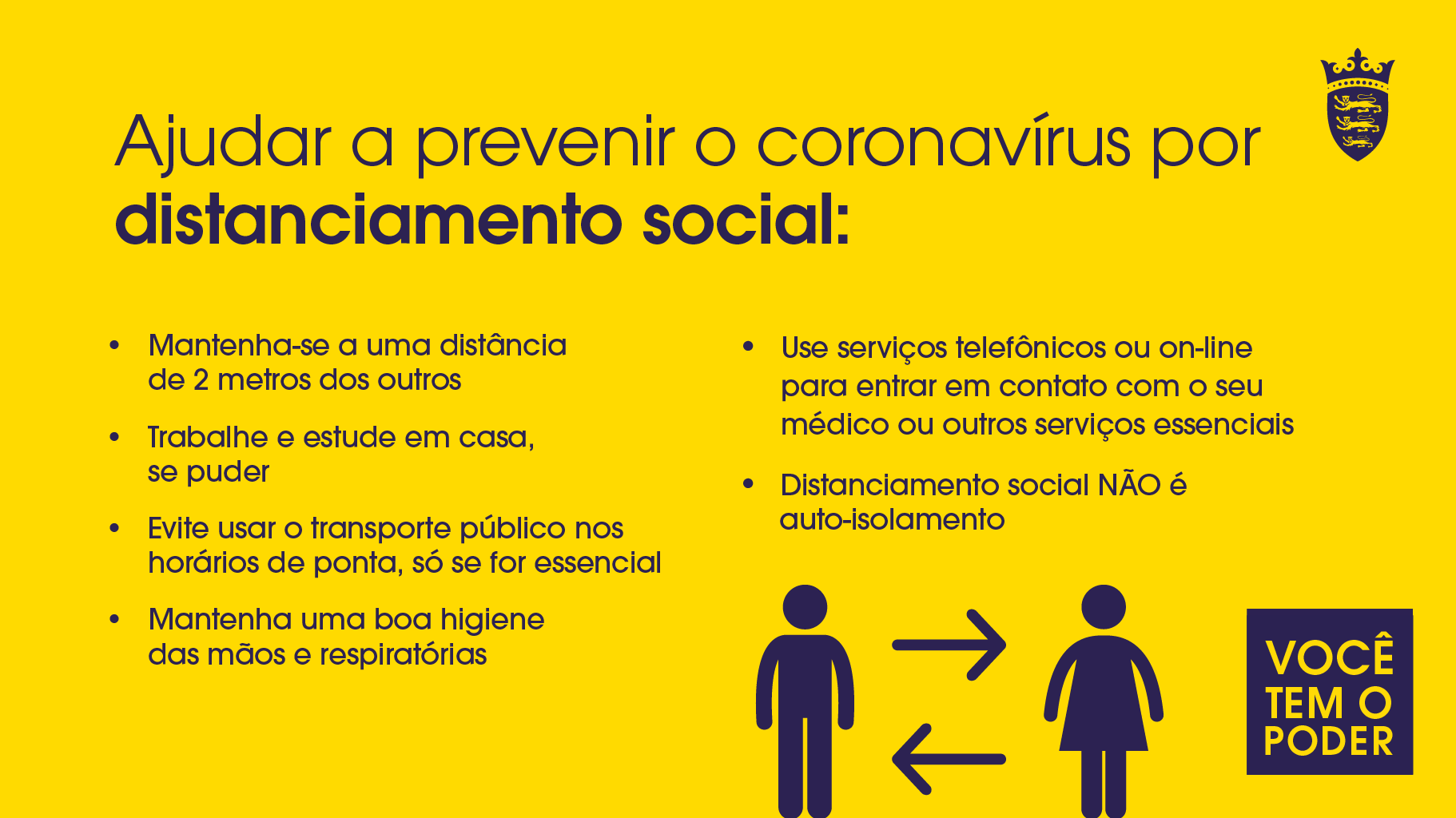 Government of Jersey on X: VOCÊ TEM O PODER ajudar a prevenir o  coronavírus por distanciamento social:    / X