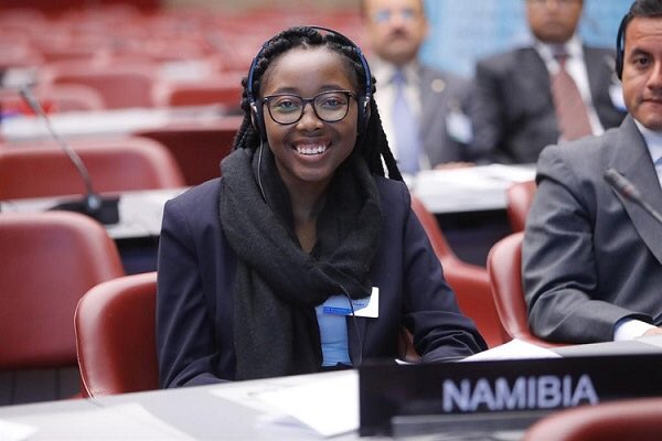 At the age of 23, #EmmaTheofelus from #Namibia, becomes the youngest minister in Africa, as she has been appointed as vice-minister for information technology and communication. 
Congratulations Emma and thank you #Namibia for believing that #youth can take the lead ! 
<a href="/BienceG/">Bience Gawanas</a>