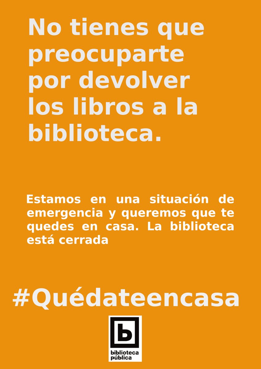 BpmCallosa's tweet photo. No te preocupes por tus préstamos bibliotecarios, lo importante ahora es quedarse en casa. Consellería ha aplazado las fechas de devoluciones, cuando todo esto pase nos volveremos a ver. #quedateencasa #todovaasalirbien #yomequedoencasa #todopasará #quedatacasa #toteixirabe https://t.co/xF30e4KWFl