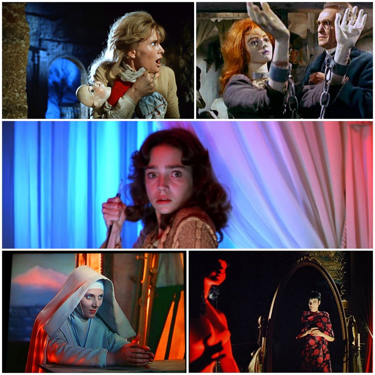 TORNERÀ IL COLORE NELLE NOSTRE VITE!

Operazione paura, #mariobava
Il mulino delle donne di pietra, #giorgioferroni
Suspiria, #darioargento
Narciso nero, #powellpressburger
6 donne per l'assassino, #mariobava