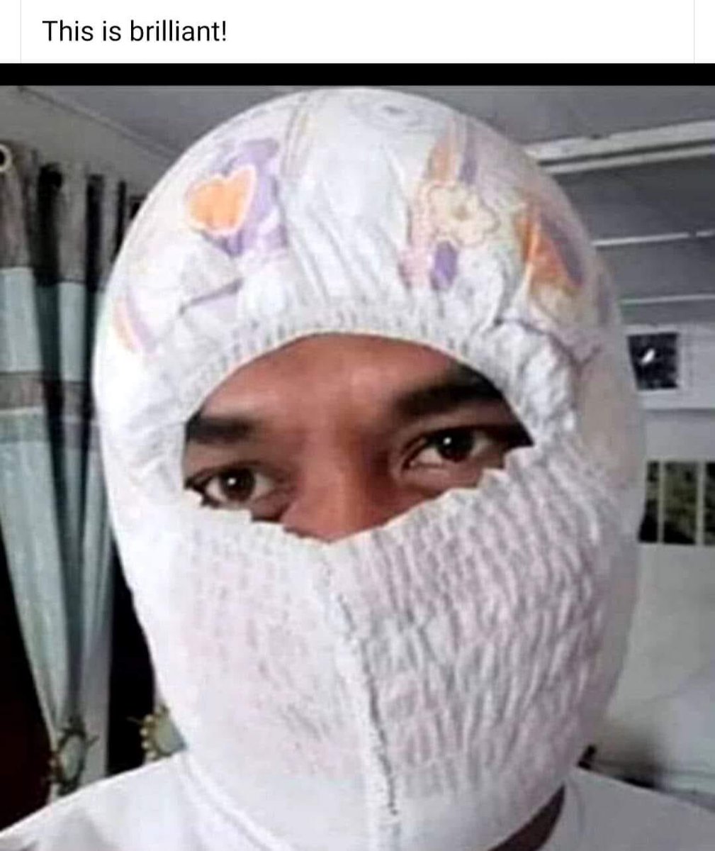 marsha_vivinate's tweet photo. I don’t know how brilliant this is, but it’s what my cousin who is a nurse in Chicago wore to work yesterday, due to the shortage of masks. Jr. pampers. It’s not a joke. https://t.co/ei0ccMFgQB