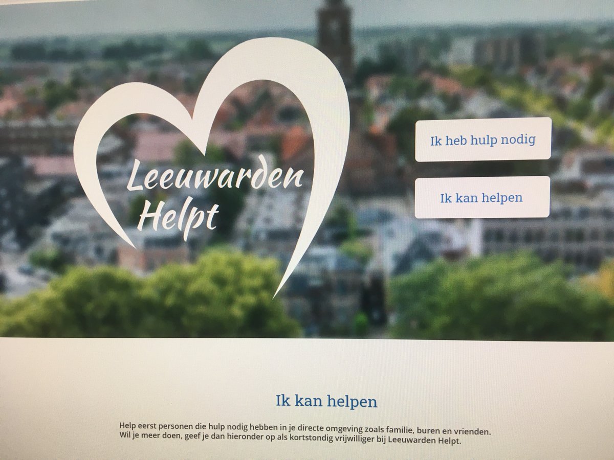 Wil jij iemand helpen? Of heb jij hulp nodig? Zoals boodschappen, de hond uitlaten, maaltijden rondbrengen of gewoon een gezellig praatje via de telefoon: leeuwardenhelpt.nl
