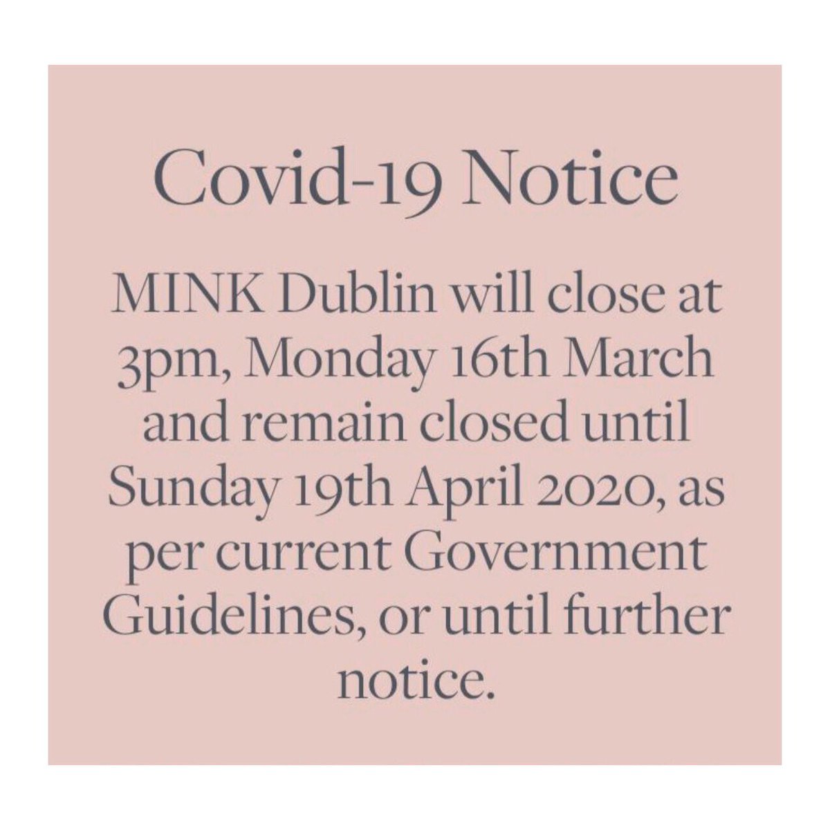 MINK Dublin tweet media