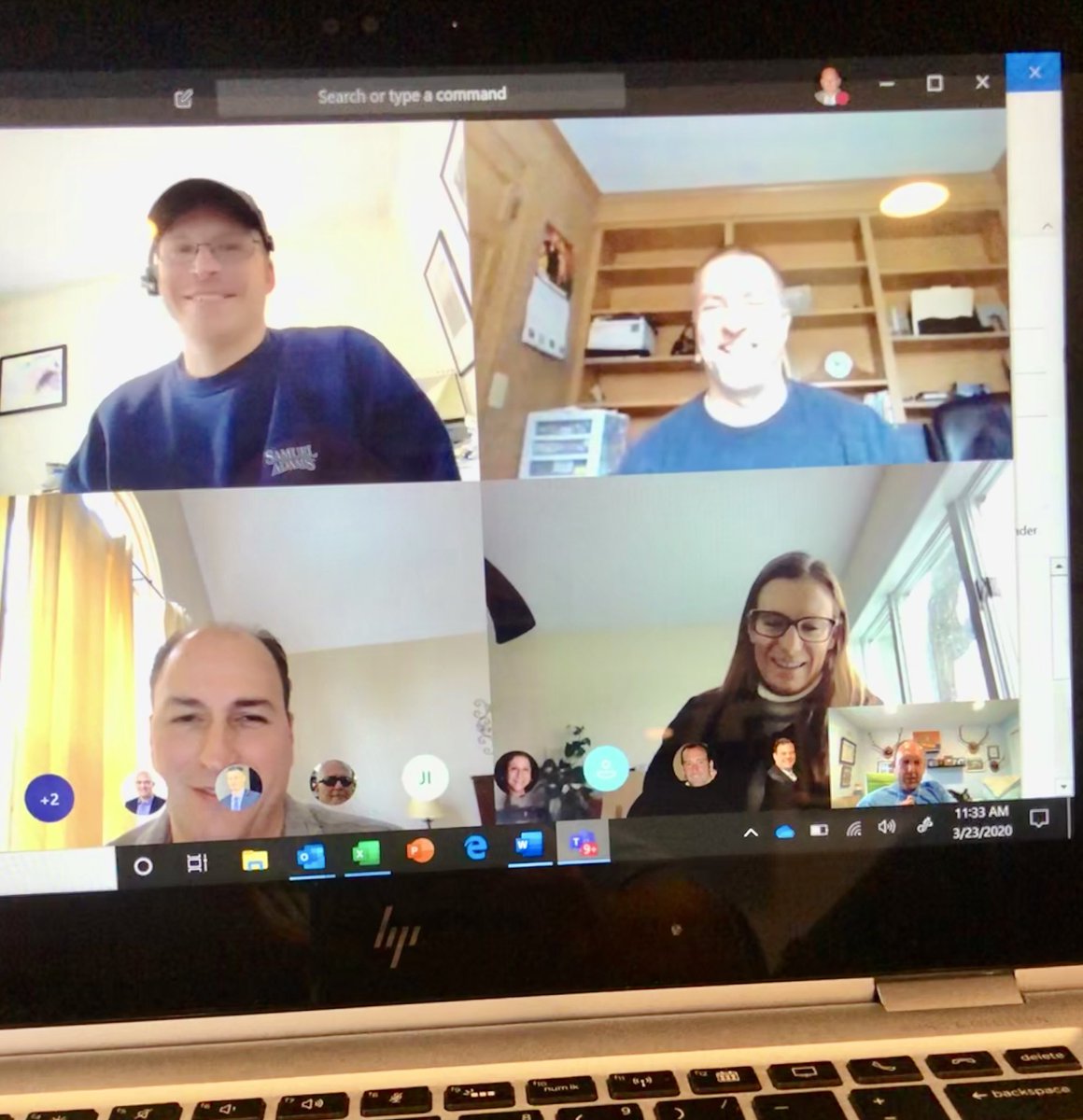 MichaelVencel's tweet photo. #coronviruslockown forced us all to finally turn our #MSTeams cameras on. Shrinking our world during this crazy time @ComportConsult⁩ #comportsecure ⁦⁦@kruckere⁩ https://t.co/IK85EyVuDk